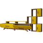 Hanah Home Flora S - Mueble de TV Nogal y Amarillo